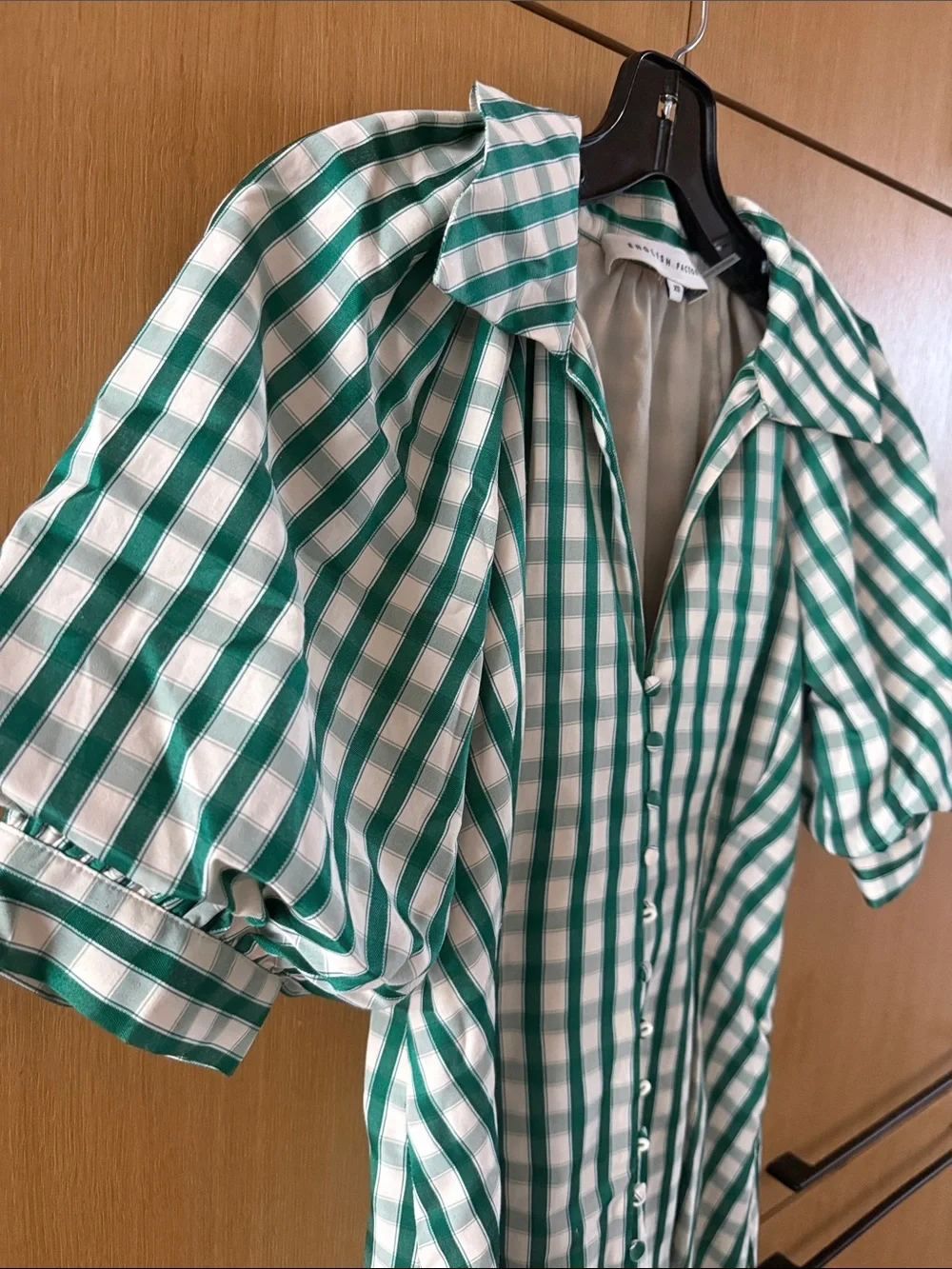 English Laundry GINGHAM CHECK MIDI DRESS Color Green Womens size XSmall